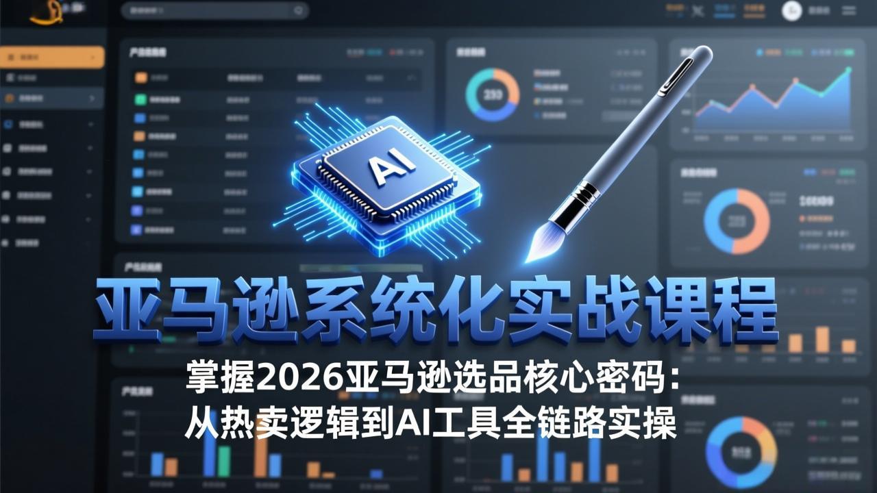 亚马逊系统化实战课-更新3月：2026最新选品方法论，从热卖原因分析到AI作图，提升选品成功率网赚库-项目库-轻创网-中创网-福缘网-冒泡网-资源之家-魔方项目库网赚库