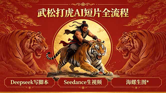 武松打虎AI短片全流程：Deepseek写脚本+Seedance生视频+海螺生图网赚库-项目库-轻创网-中创网-福缘网-冒泡网-资源之家-魔方项目库网赚库