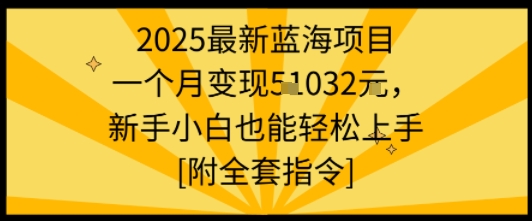 2025最新蓝海项目一个月变现1w+新手小白也能轻松上手【附全套指令】网赚库-项目库-轻创网-中创网-福缘网-冒泡网-资源之家-魔方项目库网赚库