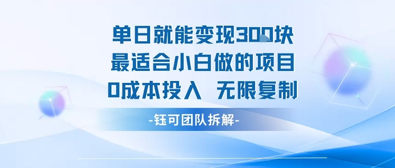 单日就能变现3张最适合小白做的项目0成本投入 无限复制网赚库-项目库-轻创网-中创网-福缘网-冒泡网-资源之家-魔方项目库网赚库