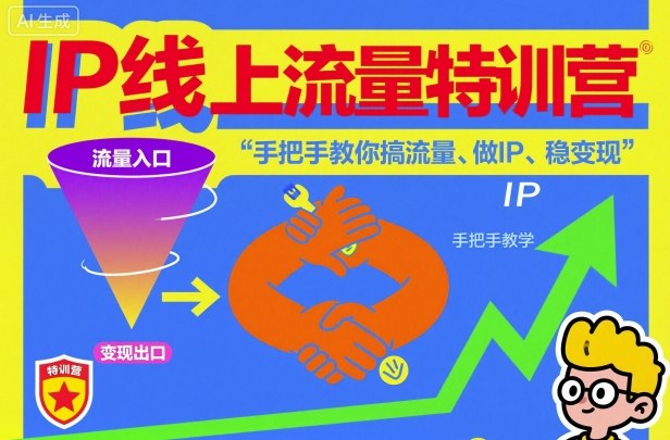 IP线上流量特训营，手把手教你搞流量、做IP、稳变现网赚库-项目库-轻创网-中创网-福缘网-冒泡网-资源之家-魔方项目库网赚库