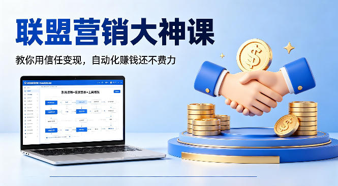 联盟营销大神课，教你用信任变现，自动化賺钱还不费力【原创双语字幕】网赚库-项目库-轻创网-中创网-福缘网-冒泡网-资源之家-魔方项目库网赚库