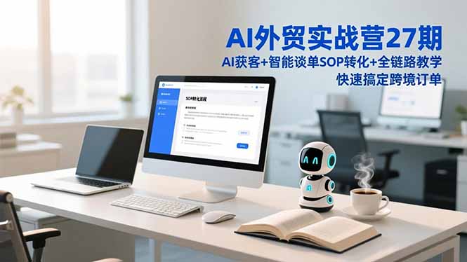 AI外贸实战营27期，AI获客+智能谈单+SOP转化+全链路教学，快速搞定跨境订单网赚库-项目库-轻创网-中创网-福缘网-冒泡网-资源之家-魔方项目库网赚库