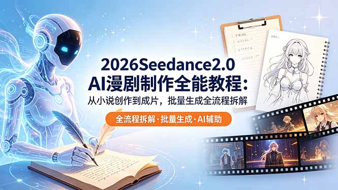 2026Seedance2.0 AI制作全能教程:从小说创作到成片,批量生成全流程拆解网赚库-项目库-轻创网-中创网-福缘网-冒泡网-资源之家-魔方项目库网赚库