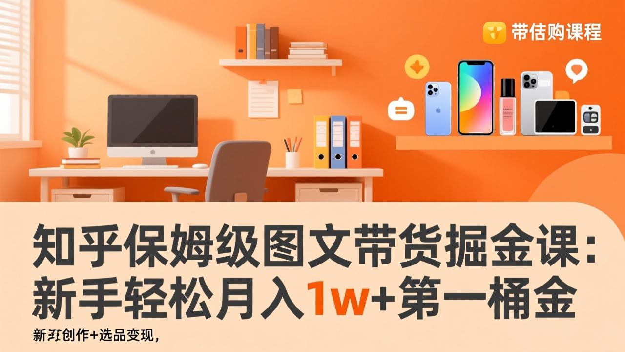 知乎保姆级图文带货掘金课：账号打造+爆文创作+选品变现，新手轻松月入1w+第一桶金网赚库-项目库-轻创网-中创网-福缘网-冒泡网-资源之家-魔方项目库网赚库