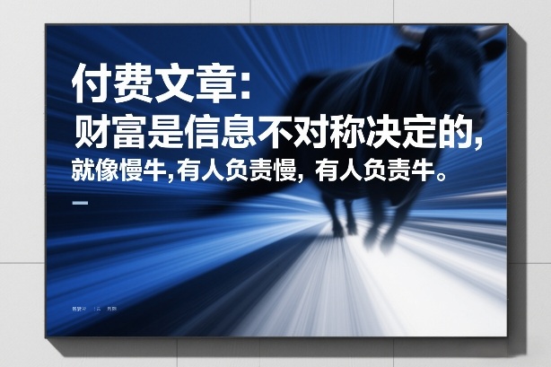 付费文章：财富是信息不对称决定的，就像慢牛，有人负责慢，有人负责牛网赚库-项目库-轻创网-中创网-福缘网-冒泡网-资源之家-魔方项目库网赚库