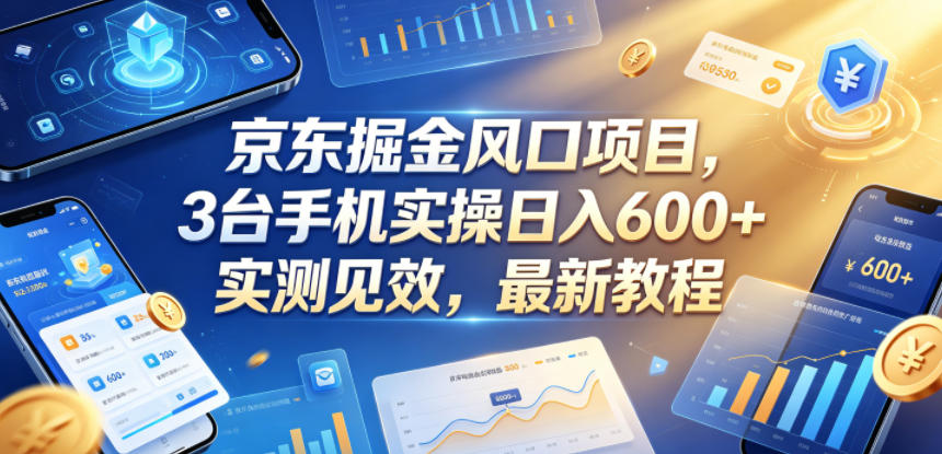 京东掘金风口项目,3台手机实操日入600+,实测见效,最新教程【揭秘】网赚库-项目库-轻创网-中创网-福缘网-冒泡网-资源之家-魔方项目库网赚库