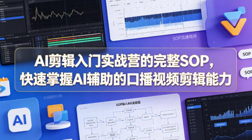 AI剪辑入门实战营的完整SOP，快速掌握AI辅助的口播视频剪辑能力网赚库-项目库-轻创网-中创网-福缘网-冒泡网-资源之家-魔方项目库网赚库