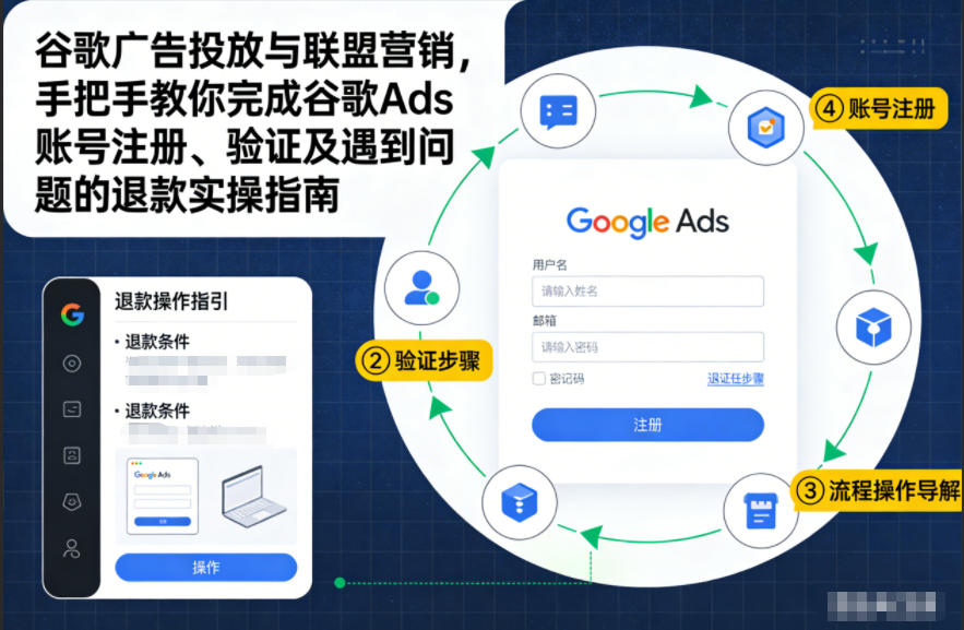 谷歌广告投放与联盟营销，手把手教你完成谷歌Ads账号注册、验证及遇到问题的退款实操指南网赚库-项目库-轻创网-中创网-福缘网-冒泡网-资源之家-魔方项目库网赚库