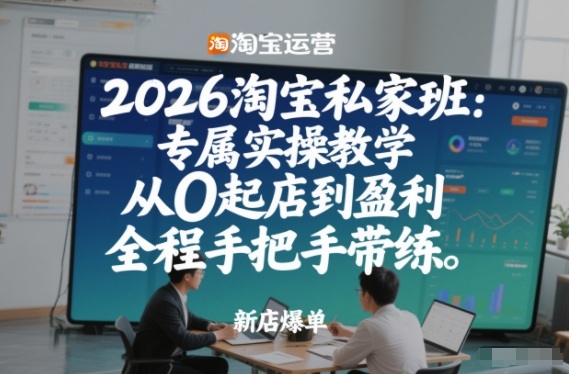 2026淘宝私家班：专属实操教学，从0起店到盈利，全程手把手带练(更新26年2月)网赚库-项目库-轻创网-中创网-福缘网-冒泡网-资源之家-魔方项目库网赚库