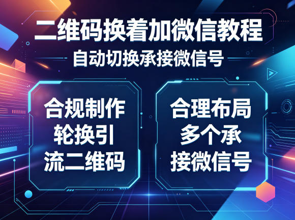 二维码换着加微信教程,自动切换承接微信号,合规制作轮换引流二维码,合理布局多个承接微信号网赚库-项目库-轻创网-中创网-福缘网-冒泡网-资源之家-魔方项目库网赚库