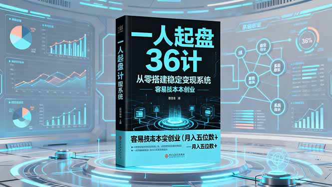一人起盘36计：从零搭建稳定变现系统，实现低成本创业，月入五位数+网赚库-项目库-轻创网-中创网-福缘网-冒泡网-资源之家-魔方项目库网赚库