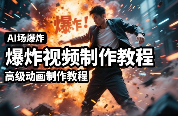 AI场景爆炸视频制作教程，利用人物实拍视频制作出高级的动画特效网赚库-项目库-轻创网-中创网-福缘网-冒泡网-资源之家-魔方项目库网赚库