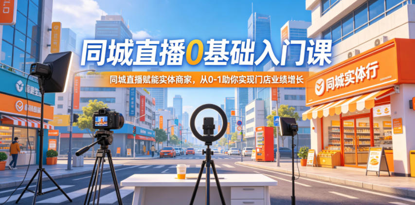 同城直播0基础入门课,同城直播赋能实体商家,从0-1助你实现门店业绩增长网赚库-项目库-轻创网-中创网-福缘网-冒泡网-资源之家-魔方项目库网赚库