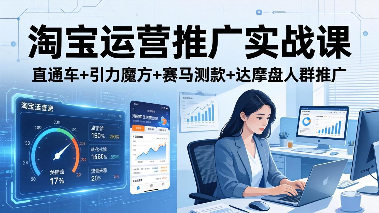 淘宝运营推广实战课(更新26年3月网赚库-项目库-轻创网-中创网-福缘网-冒泡网-资源之家-魔方项目库网赚库