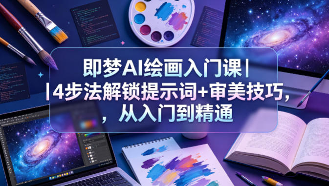 即梦AI绘画入门课|4步法解锁提示词+审美技巧,从入门到精通网赚库-项目库-轻创网-中创网-福缘网-冒泡网-资源之家-魔方项目库网赚库