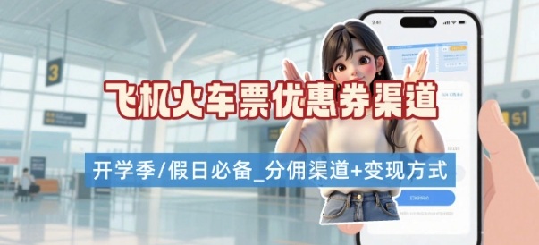 学生党必看！机票火车票优惠券申请渠道 + 项目打法，开学季节日速存网赚库-项目库-轻创网-中创网-福缘网-冒泡网-资源之家-魔方项目库网赚库