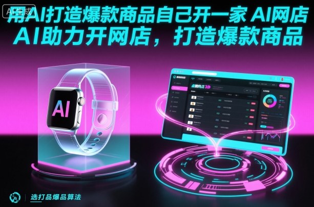 用AI打造爆款商品自己开一家AI网店,AI助力开网店,打造爆款商品网赚库-项目库-轻创网-中创网-福缘网-冒泡网-资源之家-魔方项目库网赚库