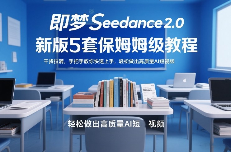 即梦Seedance2.0新版5套保姆级教程，干货拉满，手把手教你快速上手，轻松做出高质量AI短视频网赚库-项目库-轻创网-中创网-福缘网-冒泡网-资源之家-魔方项目库网赚库