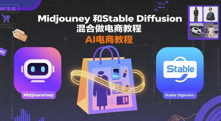 Midjourney和Stable Diffusion混合做电商教程-ai电商教程网赚库-项目库-轻创网-中创网-福缘网-冒泡网-资源之家-魔方项目库网赚库