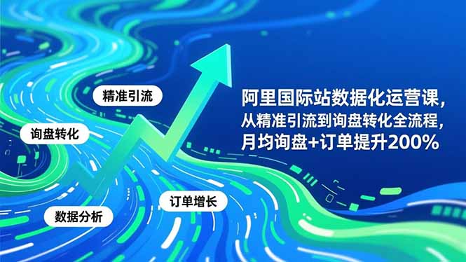 阿里国际站数据化运营课-3月，从精准引流到询盘转化全流程，月均询盘+订单提升200%网赚库-项目库-轻创网-中创网-福缘网-冒泡网-资源之家-魔方项目库网赚库