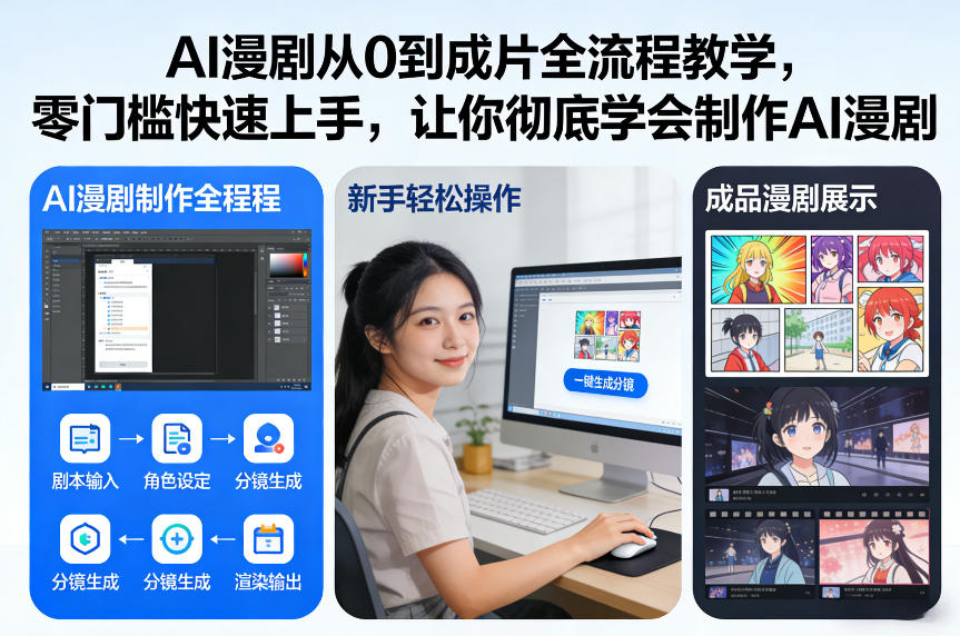 AI漫剧从0到成片全流程教学，零门槛快速上手，让你彻底学会制作AI漫剧【保姆级教程】网赚库-项目库-轻创网-中创网-福缘网-冒泡网-资源之家-魔方项目库网赚库