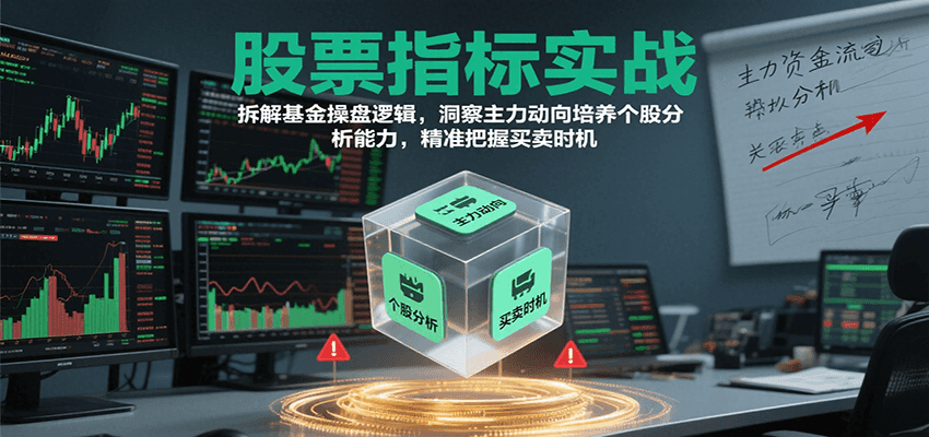 股票指标实战，基金操盘逻辑拆解，洞察主力动向培养个股分析能力把握买卖时机(更新)网赚库-项目库-轻创网-中创网-福缘网-冒泡网-资源之家-魔方项目库网赚库