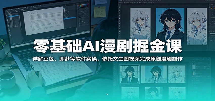 零基础AI漫剧掘金课:详解豆包、即梦等软件实操,依托文生图视频完成原创漫剧制作网赚库-项目库-轻创网-中创网-福缘网-冒泡网-资源之家-魔方项目库网赚库