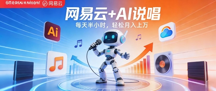 网易云+AI说唱，每天半小时，AI内容创作+流量变现，轻松月入1W网赚库-项目库-轻创网-中创网-福缘网-冒泡网-资源之家-魔方项目库网赚库