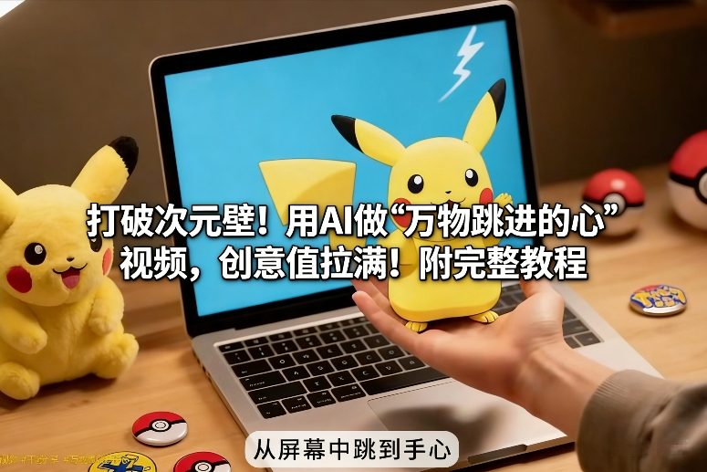 打破次元壁！用AI做【万物跳进手心】视频，创意值拉满！附完整教程网赚库-项目库-轻创网-中创网-福缘网-冒泡网-资源之家-魔方项目库网赚库