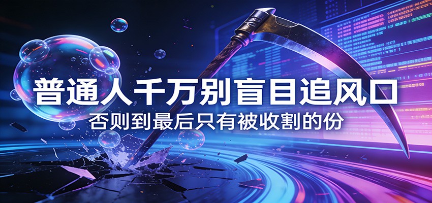 付费文章《通人千万别盲目追风口》否则到最后只有被收割的份网赚库-项目库-轻创网-中创网-福缘网-冒泡网-资源之家-魔方项目库网赚库