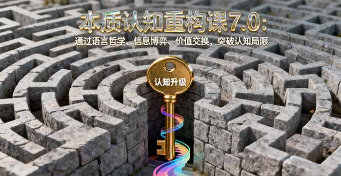 本质认知重构课7.0：通过语言哲学、信息博弈、价值交换，突破认知局限网赚库-项目库-轻创网-中创网-福缘网-冒泡网-资源之家-魔方项目库网赚库