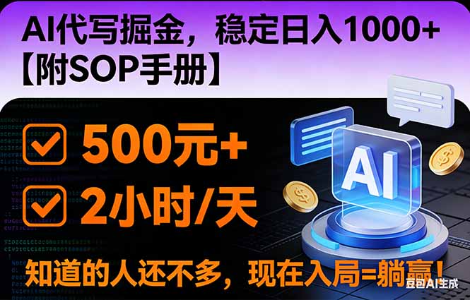 2026风口项目,AI代写掘金，稳定日入1000+，掌握核心技能【附SOP手册】网赚库-项目库-轻创网-中创网-福缘网-冒泡网-资源之家-魔方项目库网赚库