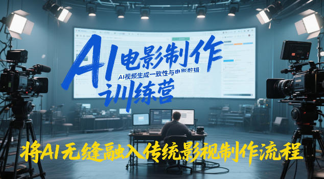 AI电影制作训练营，掌握AI视频生成一致性与电影剪辑，将AI无缝融入传统影视制作流程网赚库-项目库-轻创网-中创网-福缘网-冒泡网-资源之家-魔方项目库网赚库