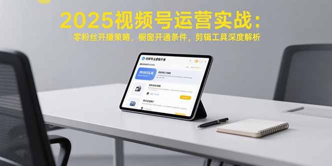2025视频号运营实战：零粉丝开播策略，橱窗开通条件，剪辑工具深度解析网赚库-项目库-轻创网-中创网-福缘网-冒泡网-资源之家-魔方项目库网赚库