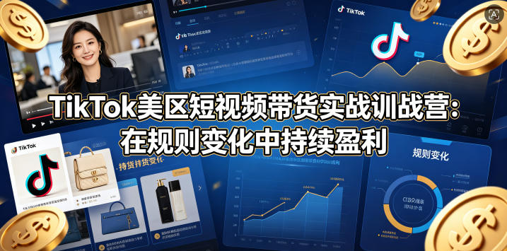 TikTok美区短视频带货实战训战营:在规则变化中持续盈利网赚库-项目库-轻创网-中创网-福缘网-冒泡网-资源之家-魔方项目库网赚库
