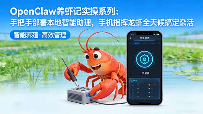 OpenClaw养虾记实操系列：手把手部署本地智能助理，手机指挥龙虾全天候搞定杂活网赚库-项目库-轻创网-中创网-福缘网-冒泡网-资源之家-魔方项目库网赚库