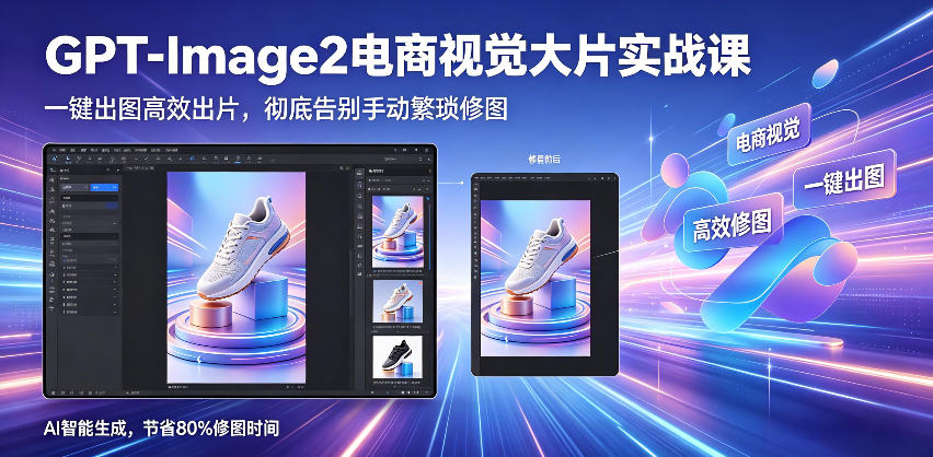 GPT-Image2电商视觉大片实战课,一键出图高效出片,彻底告别手动繁琐修图网赚库-项目库-轻创网-中创网-福缘网-冒泡网-资源之家-魔方项目库网赚库