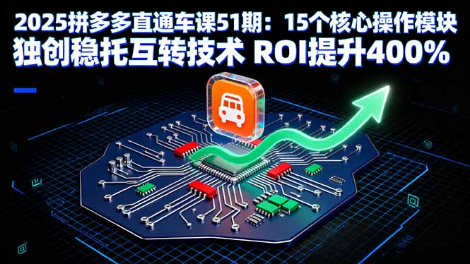 2025拼多多直通车课51期：15个核心操作模块 独创稳托互转技术 ROI提升400%网赚库-项目库-轻创网-中创网-福缘网-冒泡网-资源之家-魔方项目库网赚库
