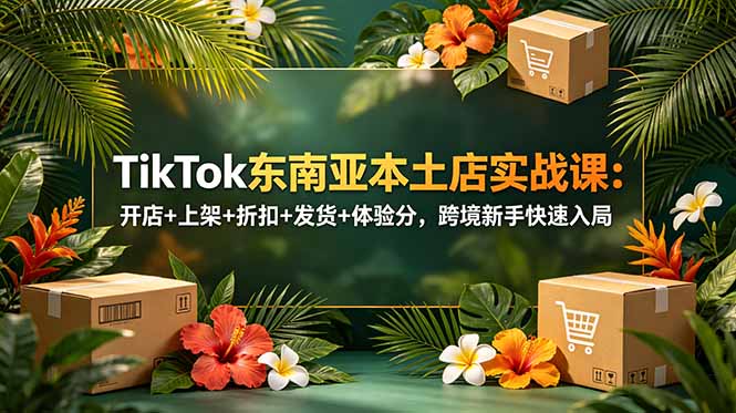 TikTok东南亚本土店实战课：开店+上架+折扣+发货+体验分，跨境新手快速入局网赚库-项目库-轻创网-中创网-福缘网-冒泡网-资源之家-魔方项目库网赚库