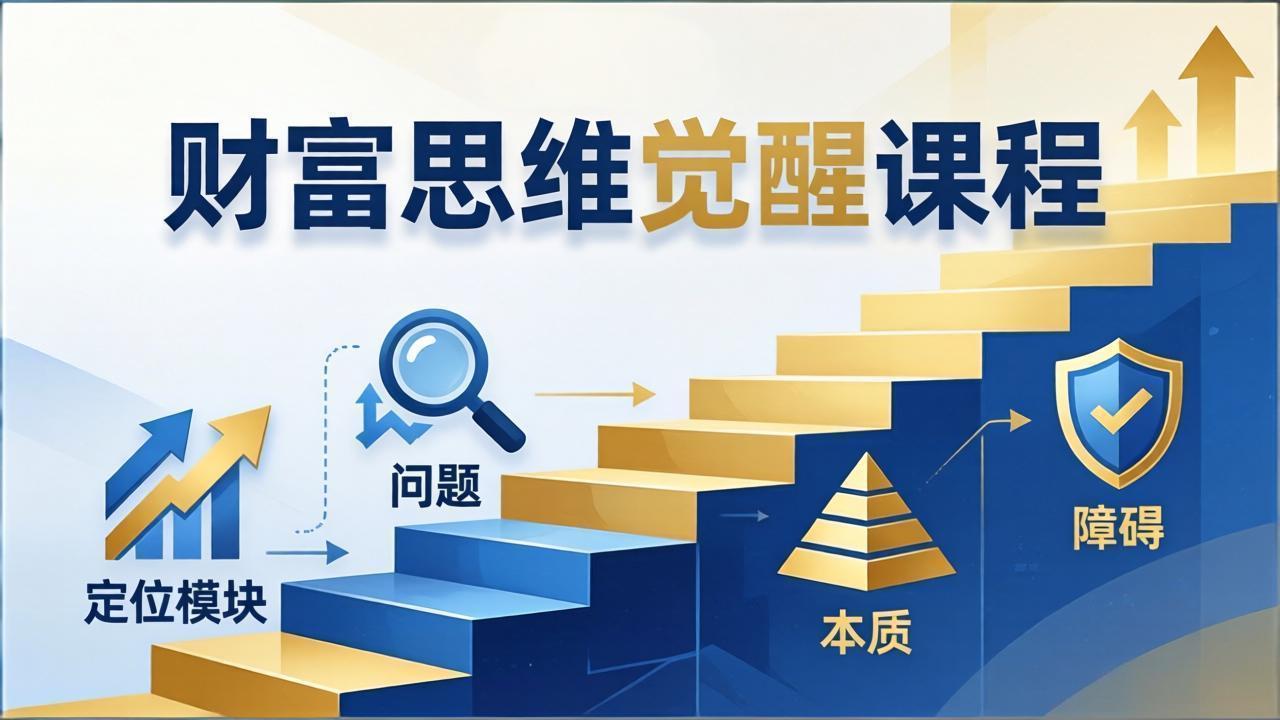 财富思维觉醒第十期:3天大课四大模块,精准定位问题看清本质,扫清人生障碍网赚库-项目库-轻创网-中创网-福缘网-冒泡网-资源之家-魔方项目库网赚库