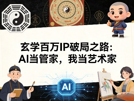 玄学百万IP破局之路：AI当管家，我当艺术家网赚库-项目库-轻创网-中创网-福缘网-冒泡网-资源之家-魔方项目库网赚库