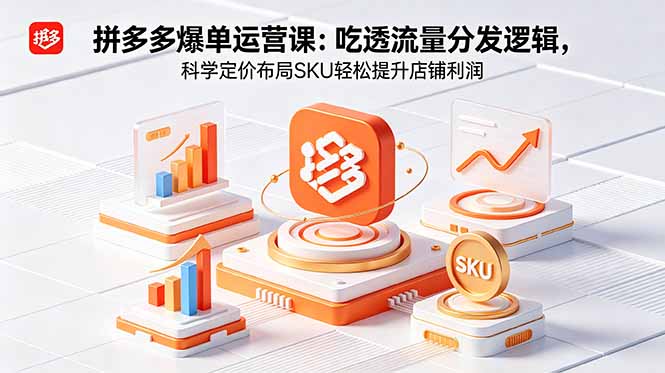 拼多多爆单运营实战课:吃透流量分发逻辑,科学定价布局SKU轻松提升店铺利润网赚库-项目库-轻创网-中创网-福缘网-冒泡网-资源之家-魔方项目库网赚库
