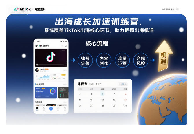 出海成长加速训练营，系统覆盖TikTok出海核心环节，助力把握出海机遇(更新)网赚库-项目库-轻创网-中创网-福缘网-冒泡网-资源之家-魔方项目库网赚库