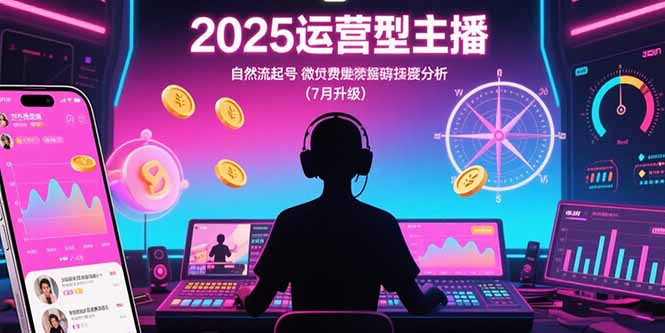 2025运营型主播：自然流起号，微付费投放技巧，罗盘数据深度解析(7月更新网赚库-项目库-轻创网-中创网-福缘网-冒泡网-资源之家-魔方项目库网赚库