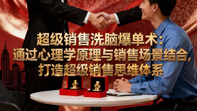 超级销售洗脑爆单术：通过心理学原理与销售场景结合,打造超级销售思维体系网赚库-项目库-轻创网-中创网-福缘网-冒泡网-资源之家-魔方项目库网赚库