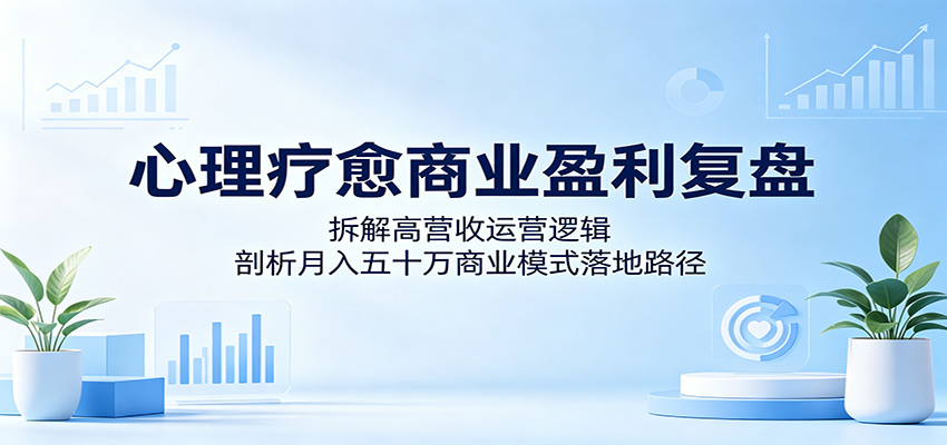 心理疗愈商业盈利复盘:拆解高营收运营逻辑,剖析月入五十万商业模式落地路径网赚库-项目库-轻创网-中创网-福缘网-冒泡网-资源之家-魔方项目库网赚库