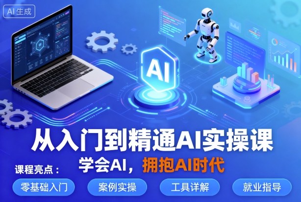 从入门到精通AI实操课，学会AI，拥抱AI时代网赚库-项目库-轻创网-中创网-福缘网-冒泡网-资源之家-魔方项目库网赚库