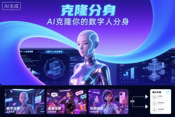 AI数字人认知实操课，克隆你的数字人分身网赚库-项目库-轻创网-中创网-福缘网-冒泡网-资源之家-魔方项目库网赚库