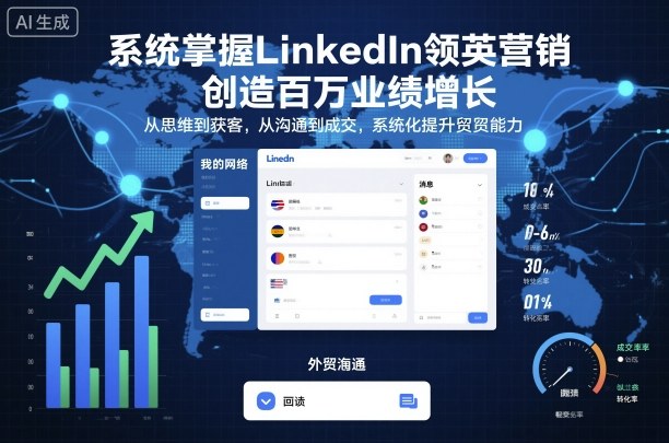 系统掌握LinkedIn领英营销，创造百万业绩增长，从思维到获客，从沟通到成交，系统化提升外贸能力网赚库-项目库-轻创网-中创网-福缘网-冒泡网-资源之家-魔方项目库网赚库